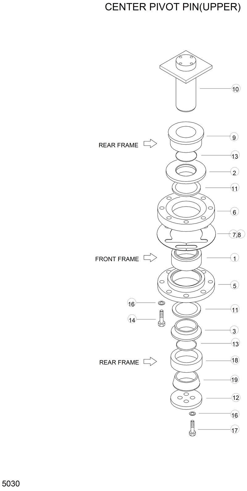 Схема запчастей Hyundai HL770 - CENTER PIVOT PIN(UPPER) 