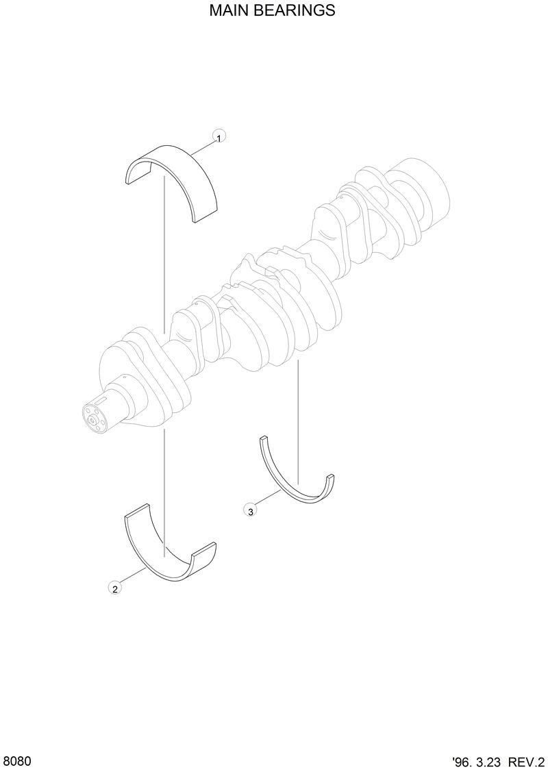 Схема запчастей Hyundai HL770 - MAIN BEARINGS 