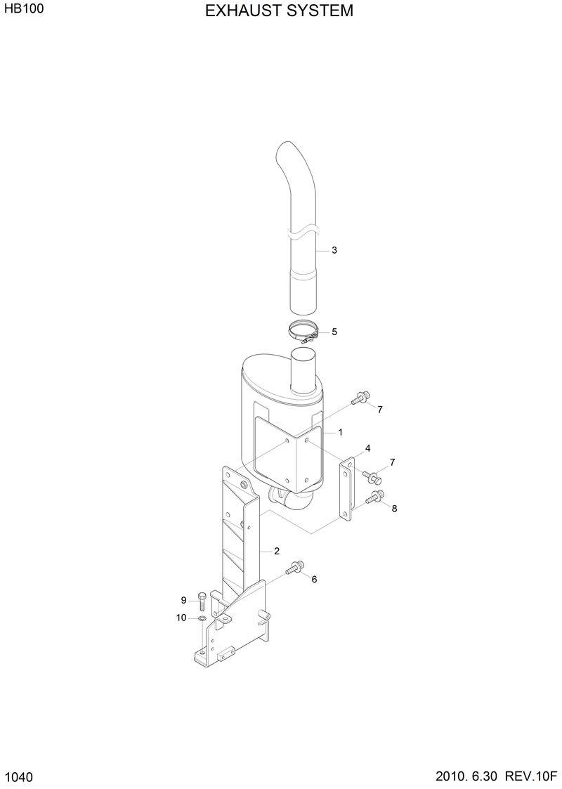 Схема запчастей Hyundai HB100 - EXHAUST SYSTEM 