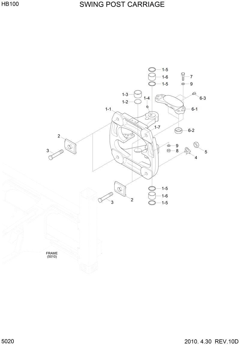 Схема запчастей Hyundai HB100 - SWING POST CARRIAGE 