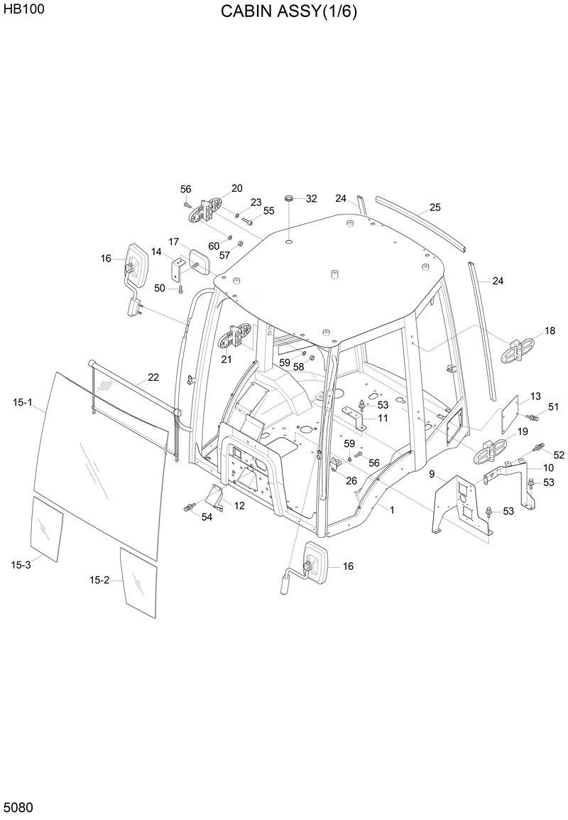 Схема запчастей Hyundai HB100 - CABIN ASSY(1/6) 