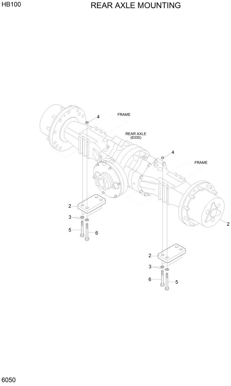 Схема запчастей Hyundai HB100 - REAR AXLE MOUNTI NG 