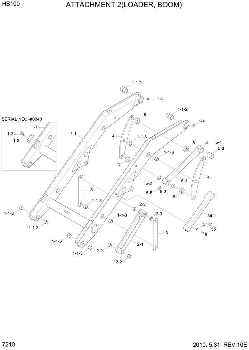 Схема запчастей Hyundai HB100 - ATTACHMENT 2(LOADER, BOOM) 