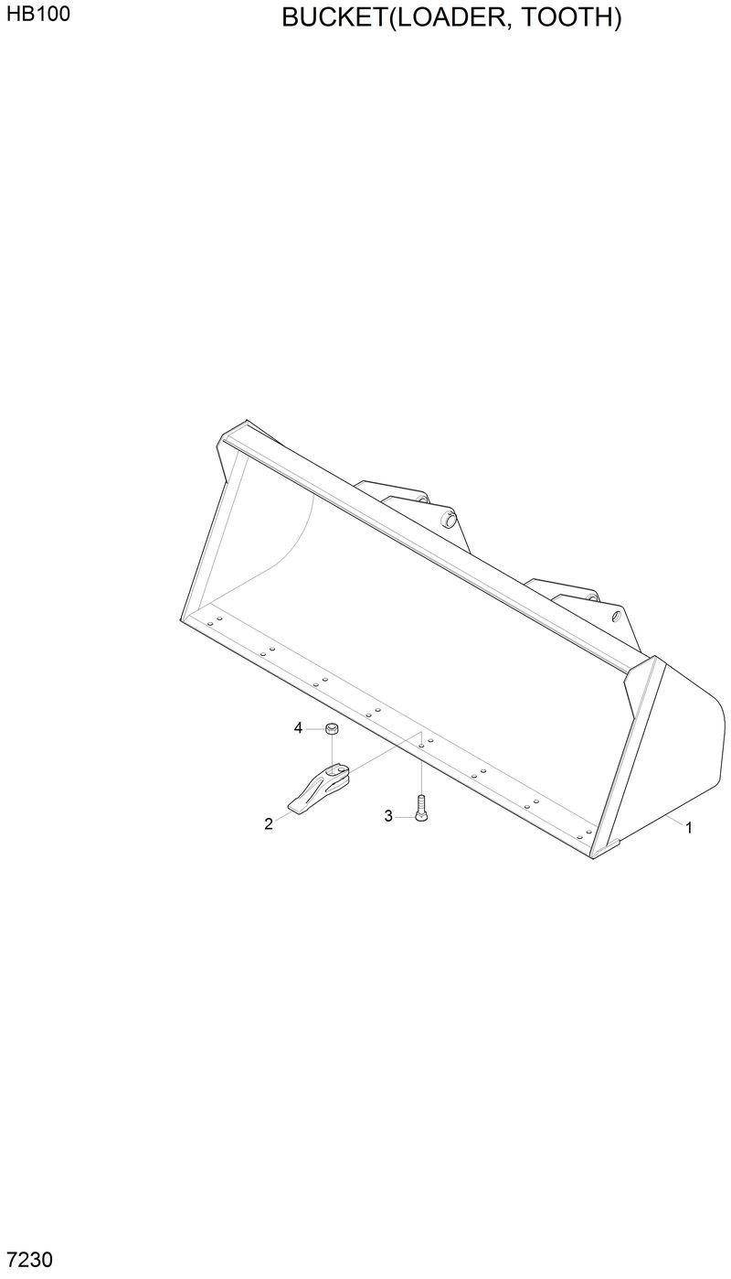 Схема запчастей Hyundai HB100 - BUCKET(LOADER, TOOTH) 