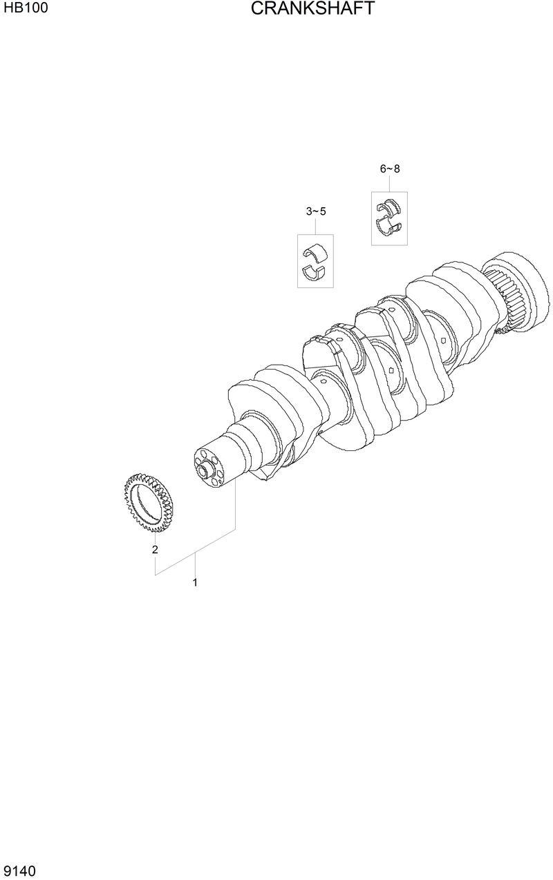 Схема запчастей Hyundai HB100 - CRANKSHAFT 