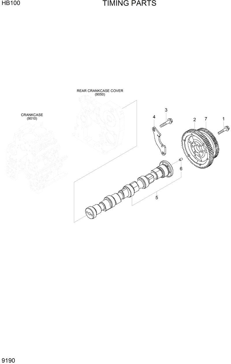 Схема запчастей Hyundai HB100 - TIMING PARTS 