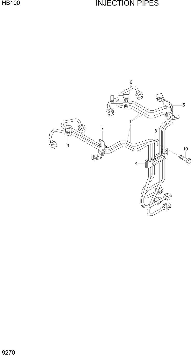 Схема запчастей Hyundai HB100 - INJECTION PIPES 