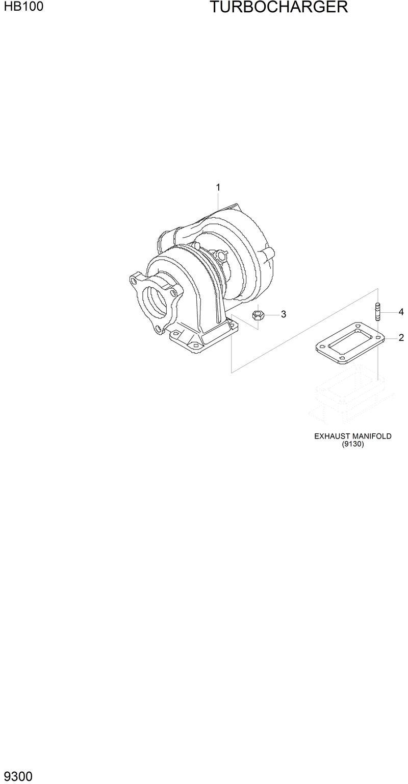 Схема запчастей Hyundai HB100 - TURBOCHARGER 