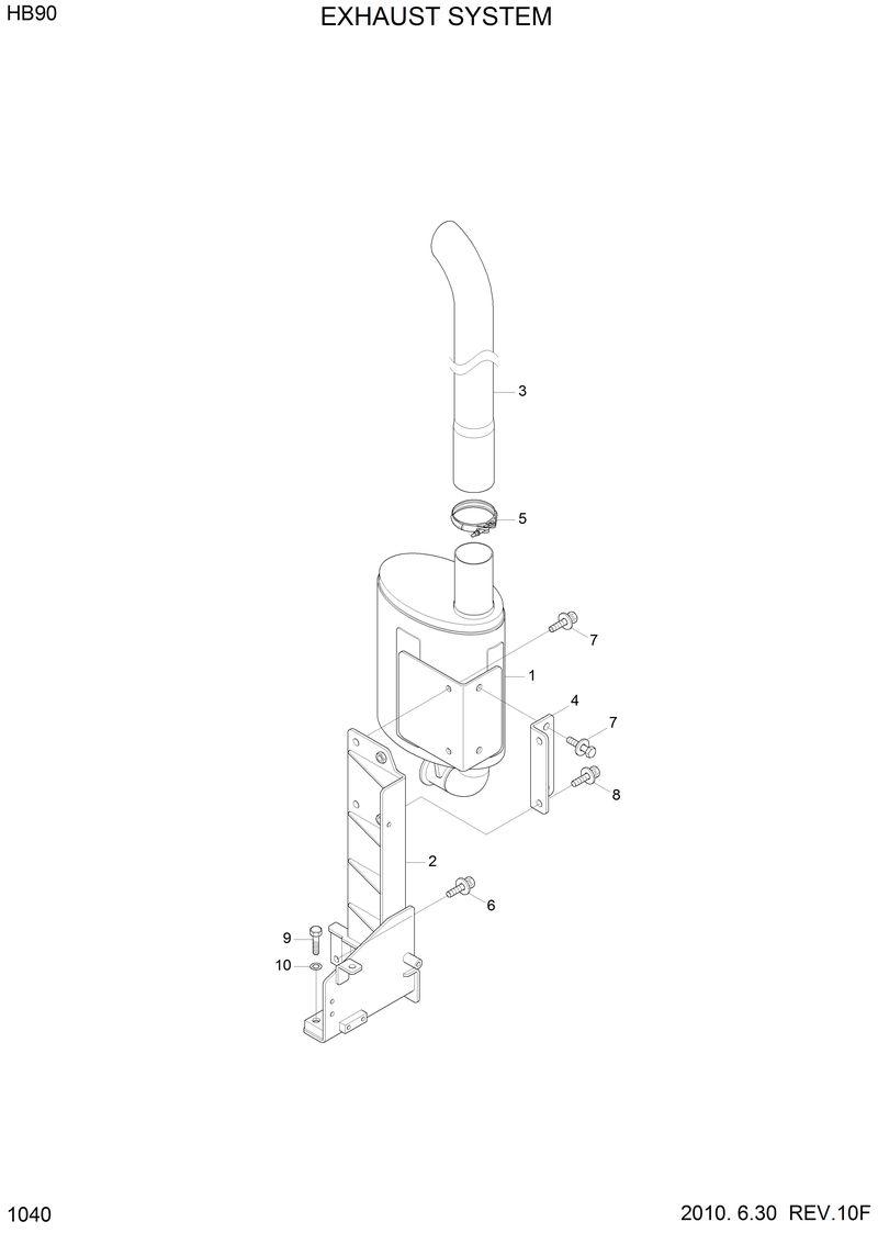 Схема запчастей Hyundai HB90 - EXHAUST SYSTEM 