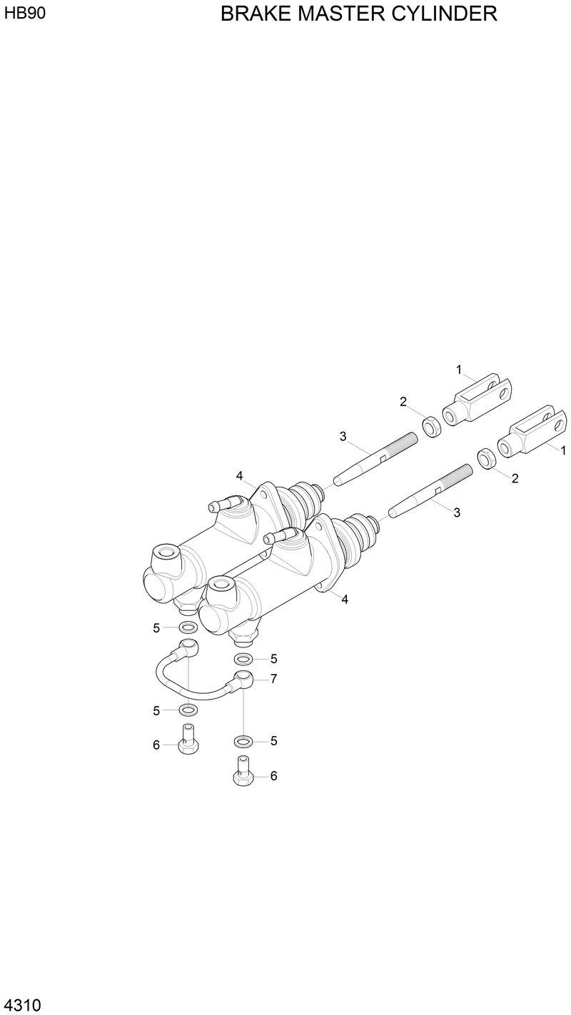 Схема запчастей Hyundai HB90 - BRAKE MASTER CYLINDER 