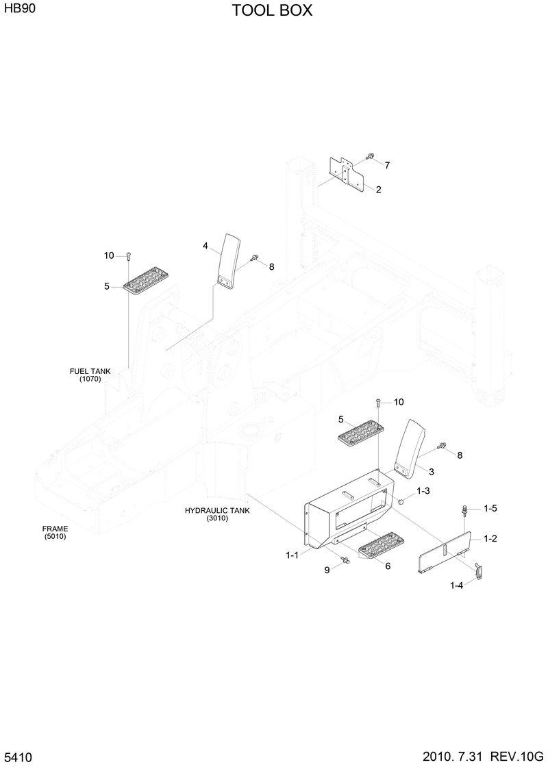Схема запчастей Hyundai HB90 - TOOL BOX 