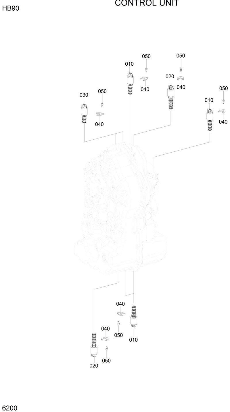 Схема запчастей Hyundai HB90 - CONTROL UNIT 