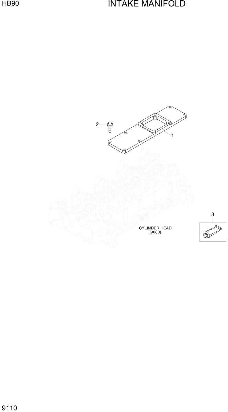 Схема запчастей Hyundai HB90 - INTAKE MANIFOLD 