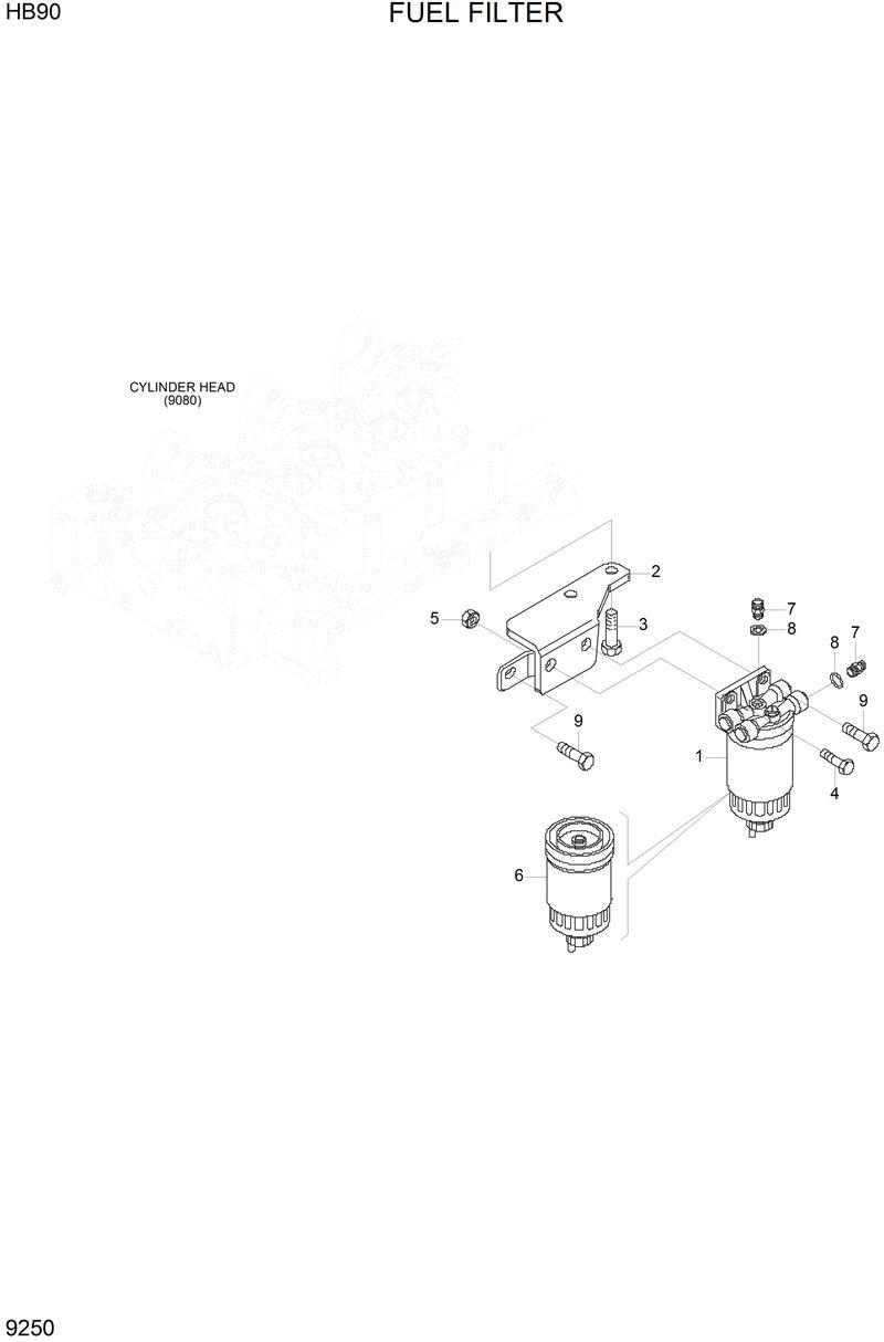 Схема запчастей Hyundai HB90 - FUEL FILTER 