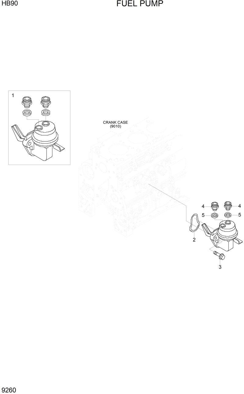 Схема запчастей Hyundai HB90 - FUEL PUMP 