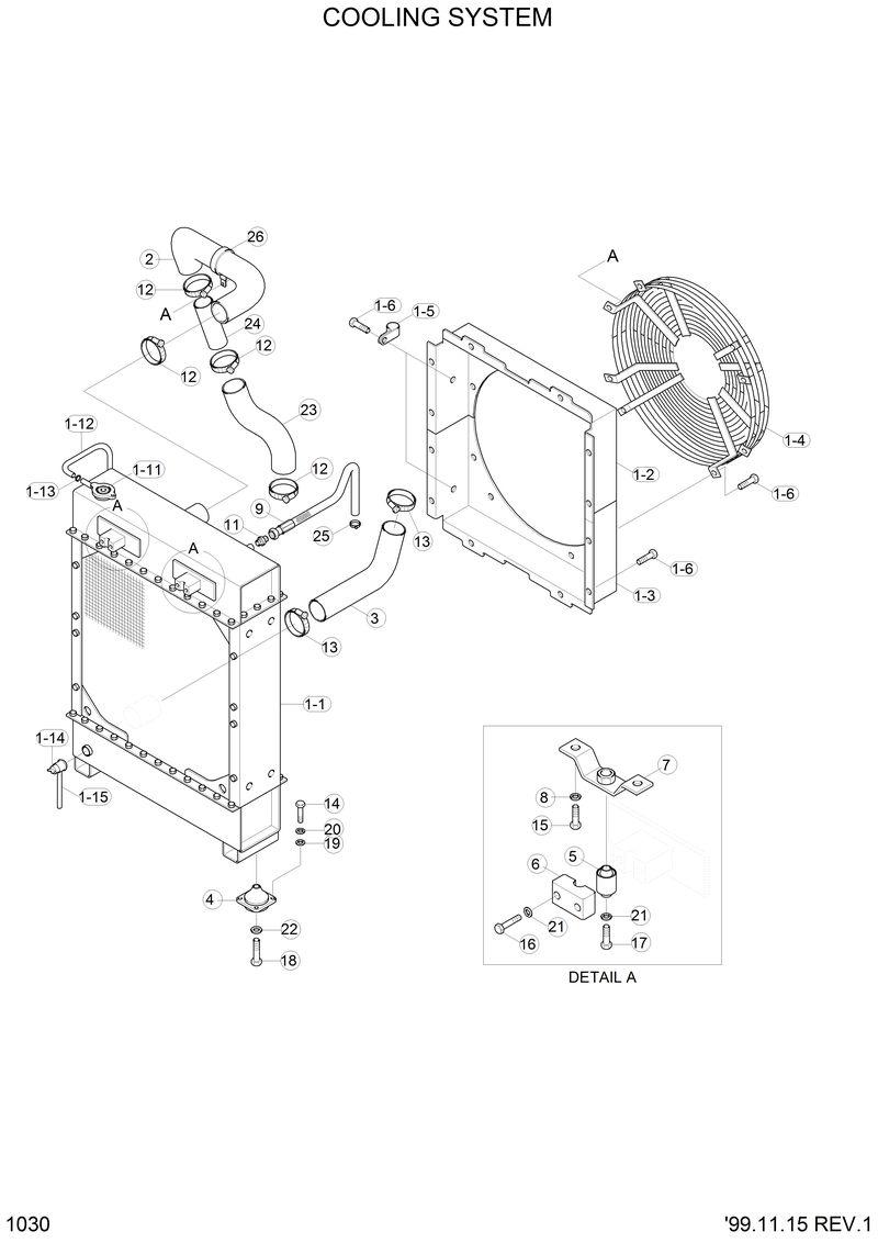 Схема запчастей Hyundai H70 - COOLING SYSTEM 