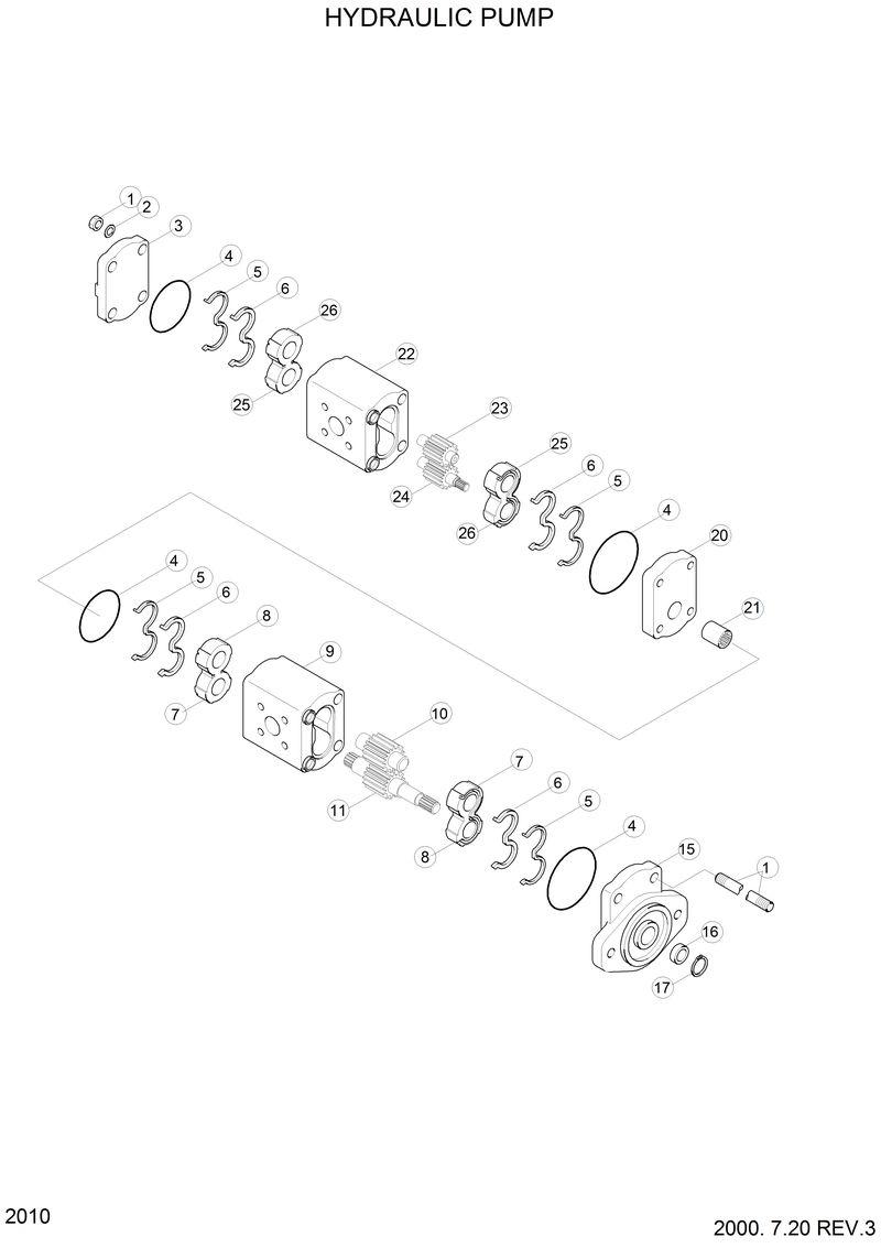 Схема запчастей Hyundai H70 - HYDRAULIC PUMP 
