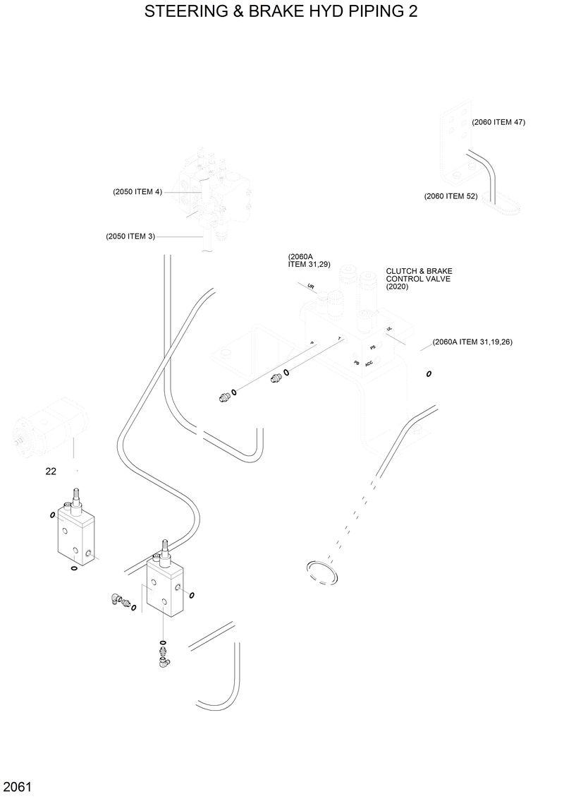 Схема запчастей Hyundai H70 - STEERING &amp; BRAKE HYD PIPING 2 
