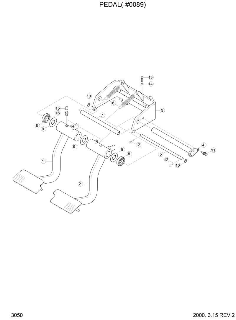 Схема запчастей Hyundai H70 - PEDAL(-#0089) 