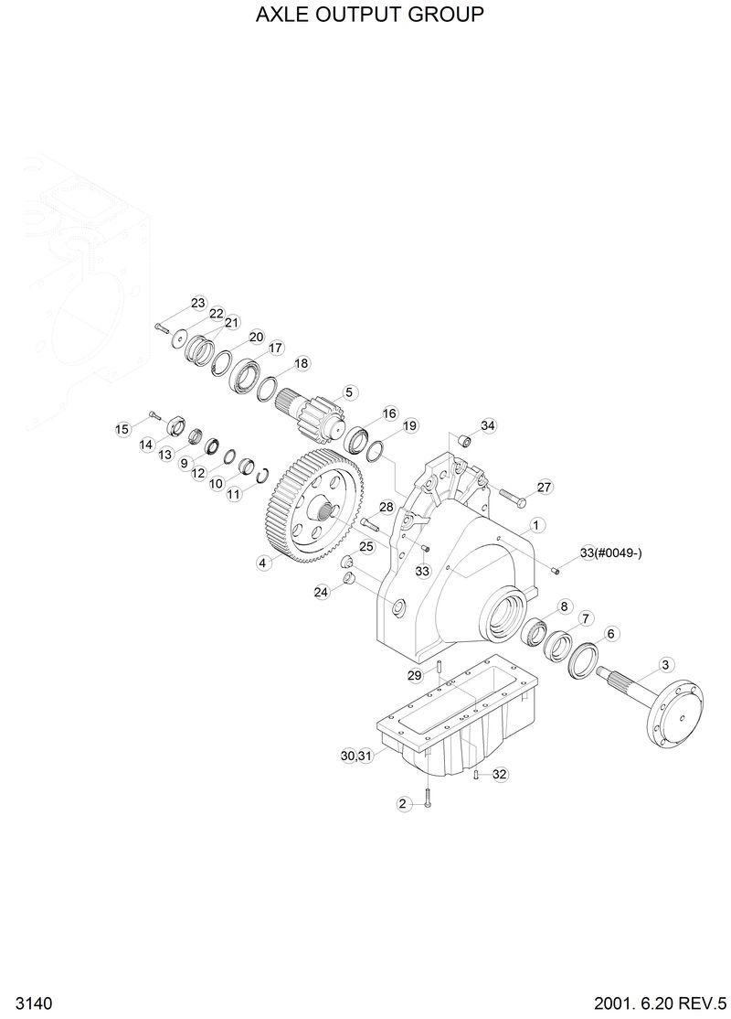 Схема запчастей Hyundai H70 - AXLE OUTPUT GROUP 