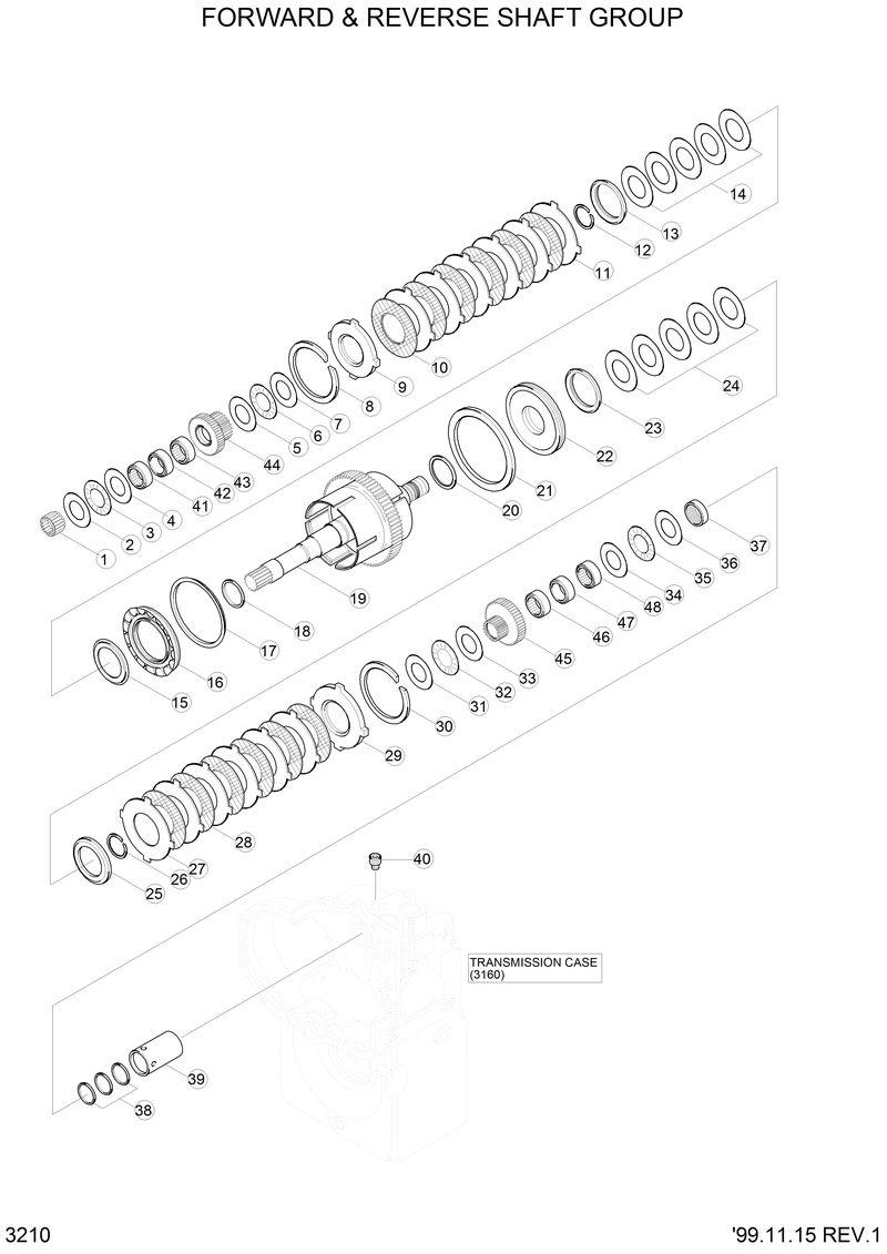 Схема запчастей Hyundai H70 - FORWARD &amp; REVERSE SHAFT GROUP 
