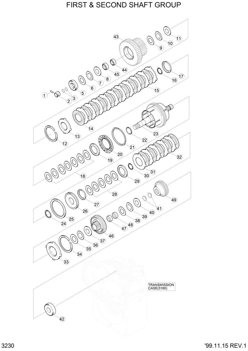 Схема запчастей Hyundai H70 - FIRST &amp; SECOND SHAFT GROUP 