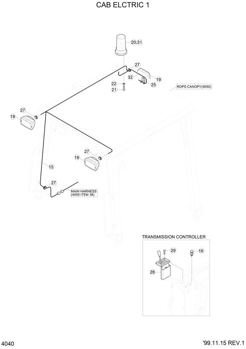 Схема запчастей Hyundai H70 - CAB ELECTRIC 1 
