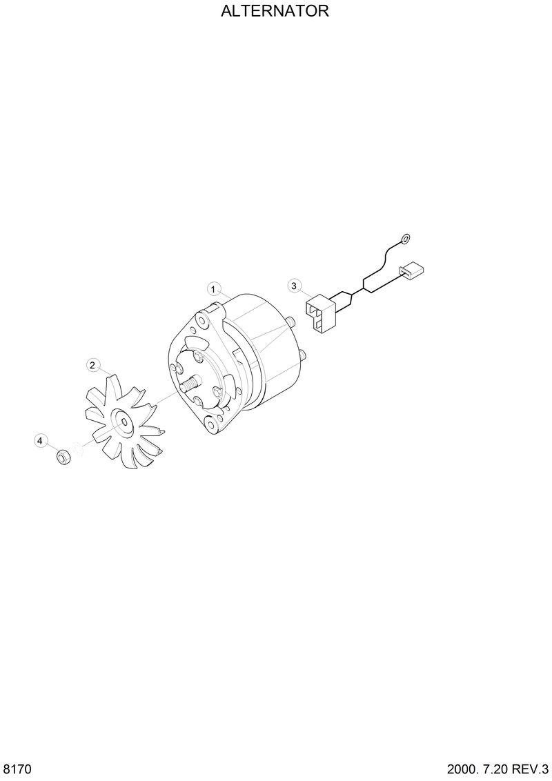 Схема запчастей Hyundai H70 - ALTERNATOR 