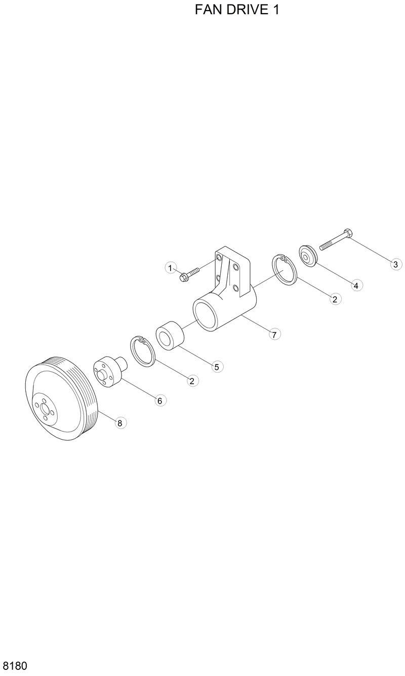 Схема запчастей Hyundai H70 - FAN DRIVE 1 