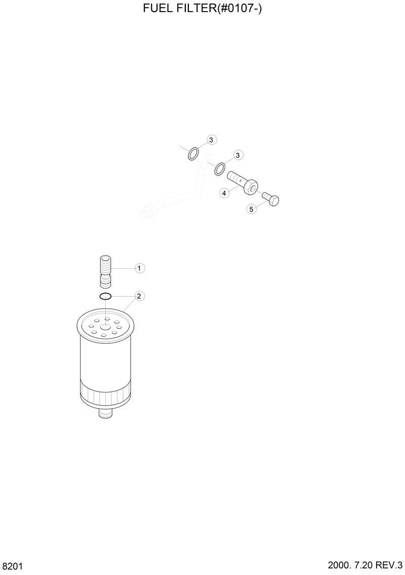 Схема запчастей Hyundai H70 - FUEL FILTER(#0107-) 