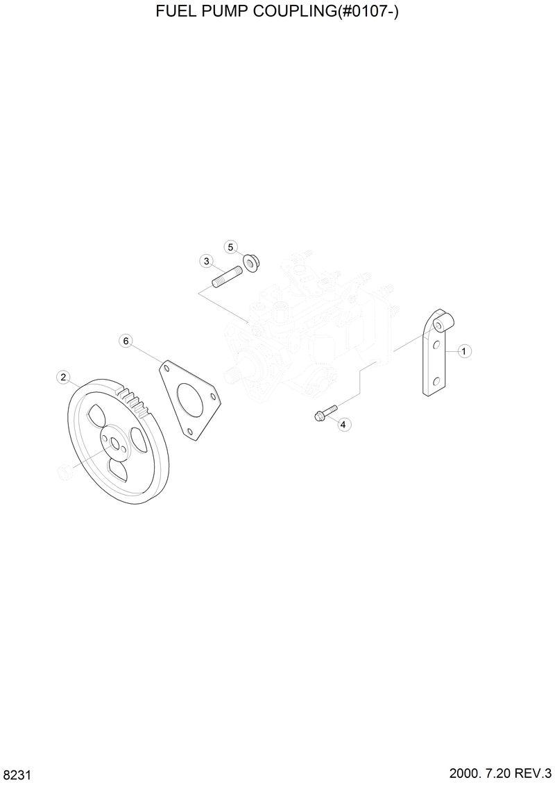 Схема запчастей Hyundai H70 - FUEL PUMP COUPLING(#0107-) 
