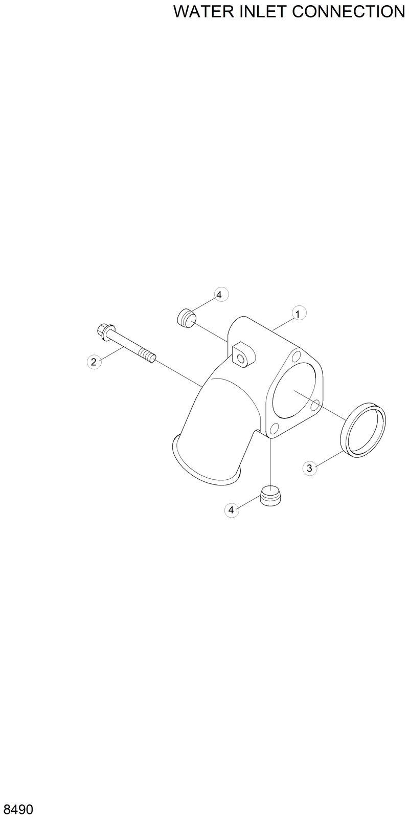 Схема запчастей Hyundai H70 - WATER INLET CONNECTION 