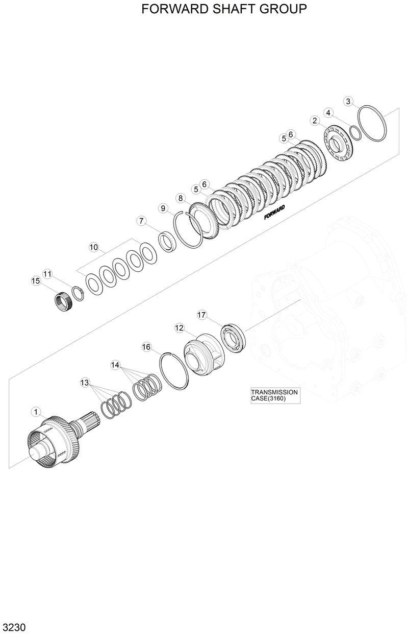 Схема запчастей Hyundai H80 - FORWARD SHAFT GROUP 
