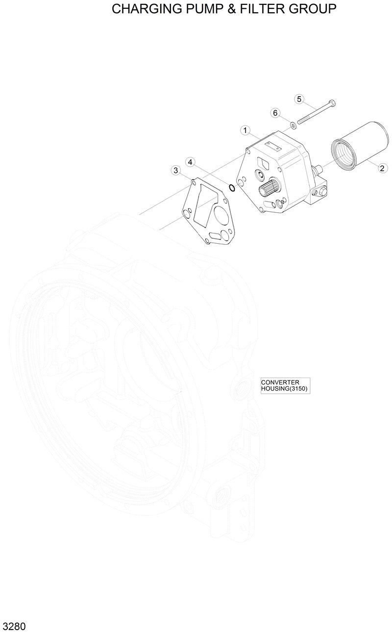 Схема запчастей Hyundai H80 - CHARGING PUMP &amp; FILTER GROUP 