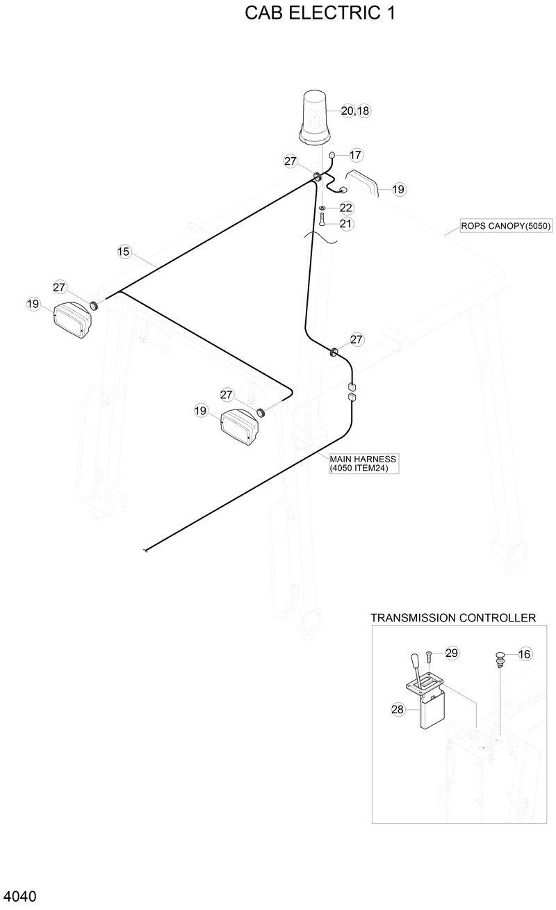 Схема запчастей Hyundai H80 - CAB ELECTRIC 1 