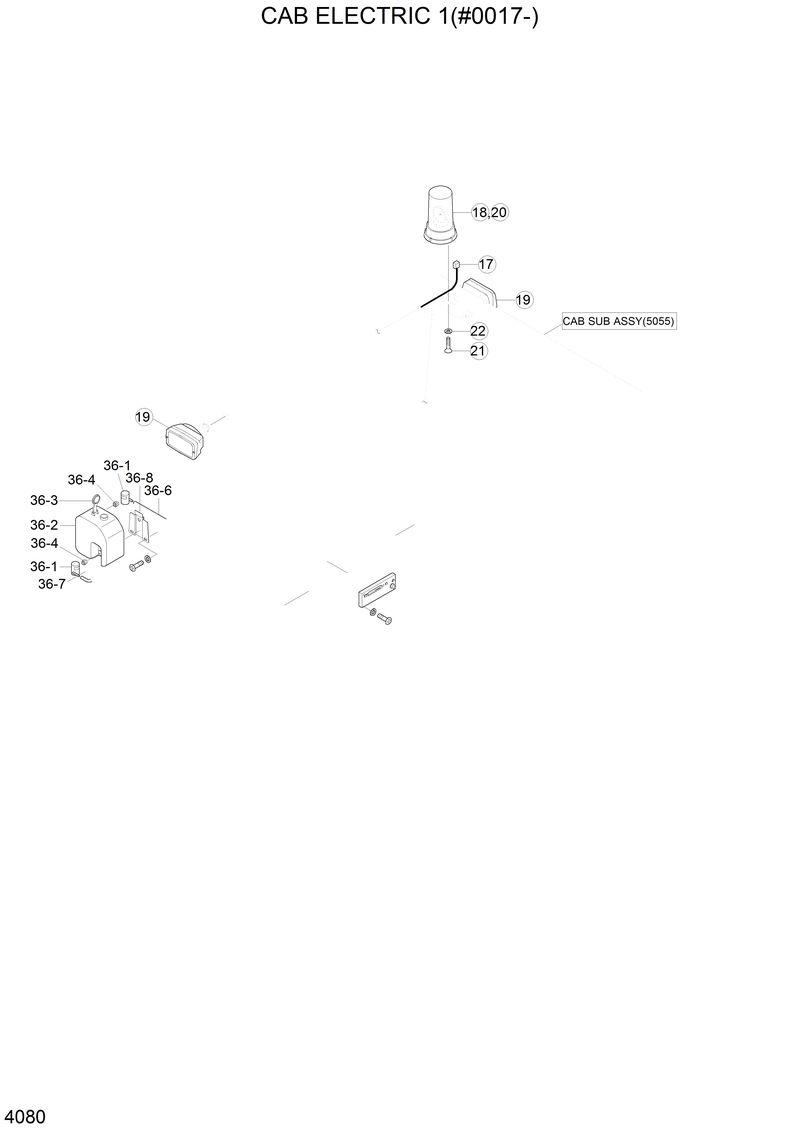 Схема запчастей Hyundai H80 - CAB ELECTRIC 1(#0017-) 