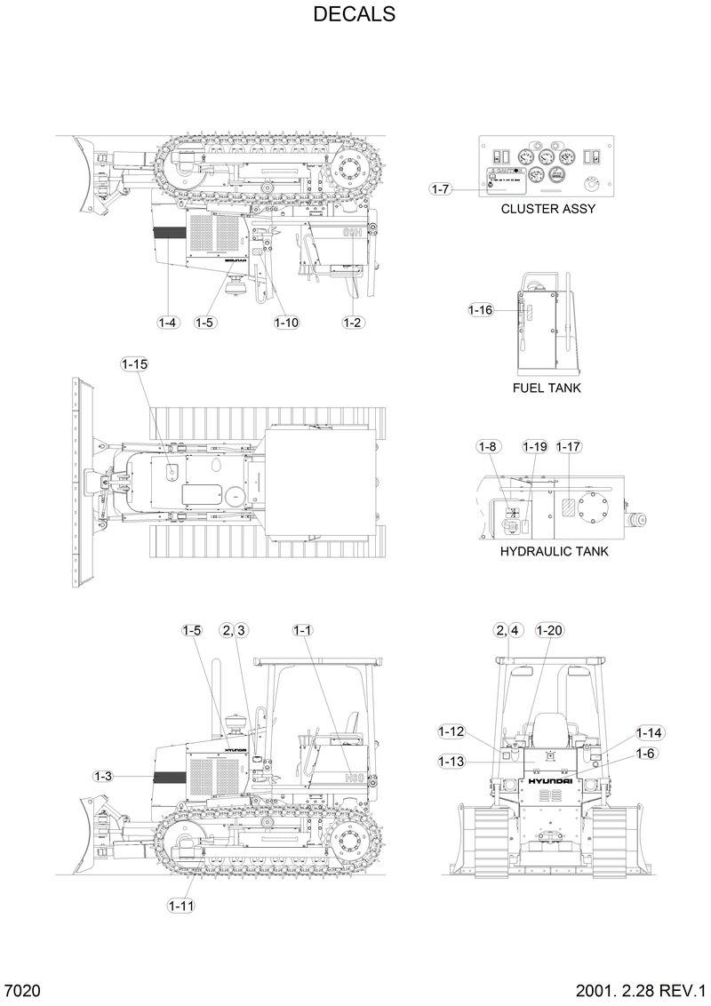 Схема запчастей Hyundai H80 - DECALS 
