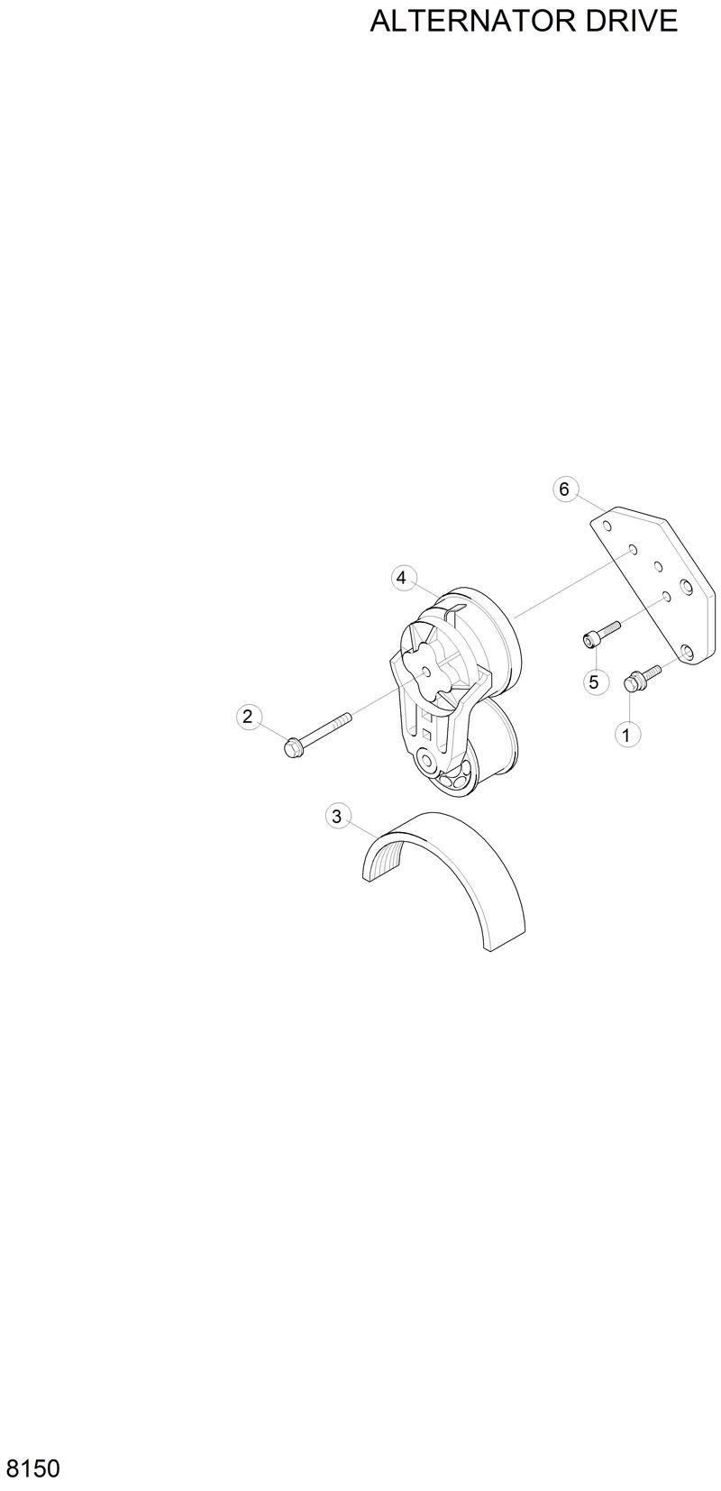 Схема запчастей Hyundai H80 - ALTERNATOR DRIVE 