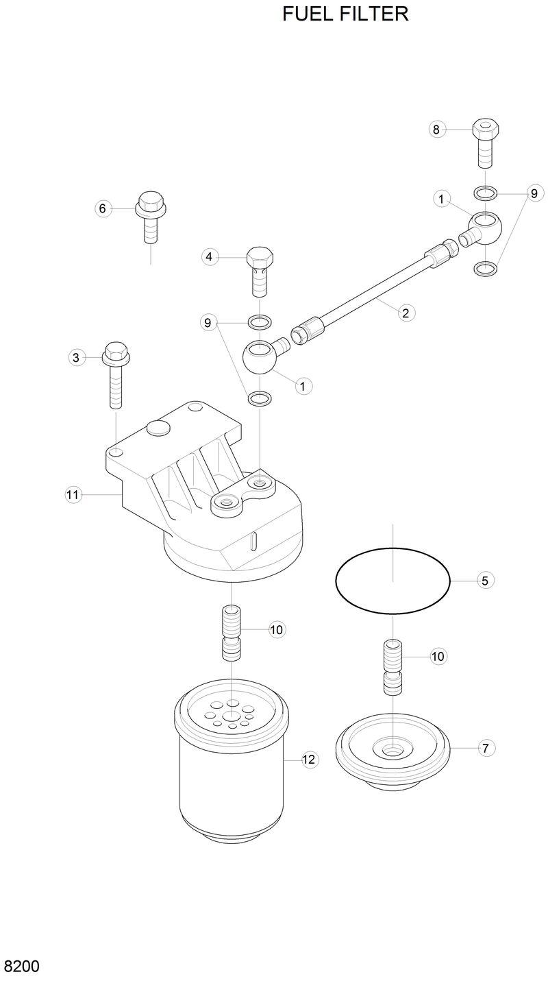 Схема запчастей Hyundai H80 - FUEL FILTER 