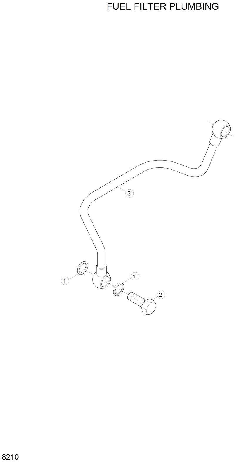 Схема запчастей Hyundai H80 - FUEL FILTER PLUMBING 