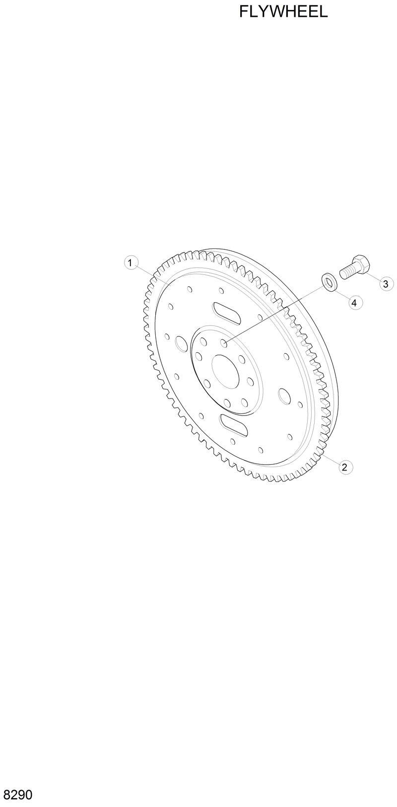 Схема запчастей Hyundai H80 - FLYWHEEL 