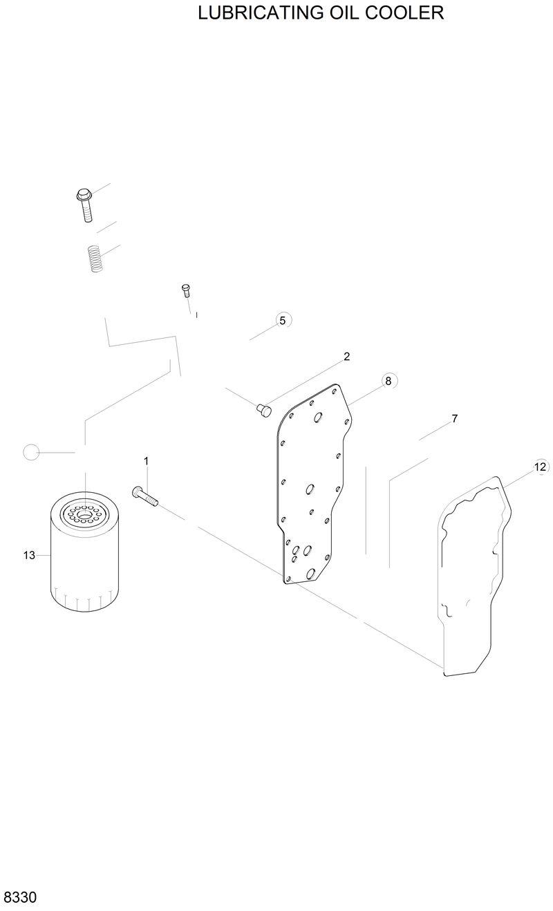 Схема запчастей Hyundai H80 - LUBRICATING OIL COOLER 