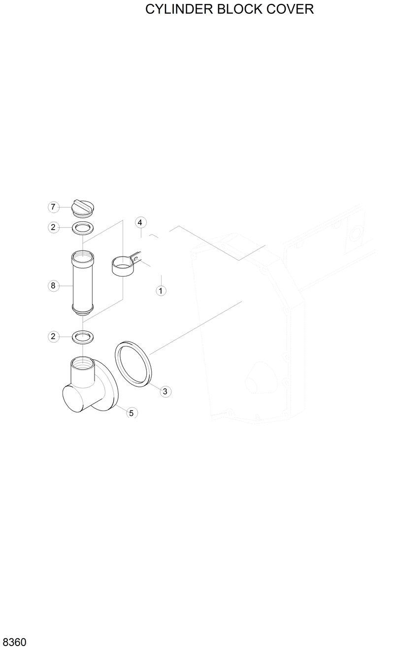 Схема запчастей Hyundai H80 - CYLINDER BLOCK COVER 