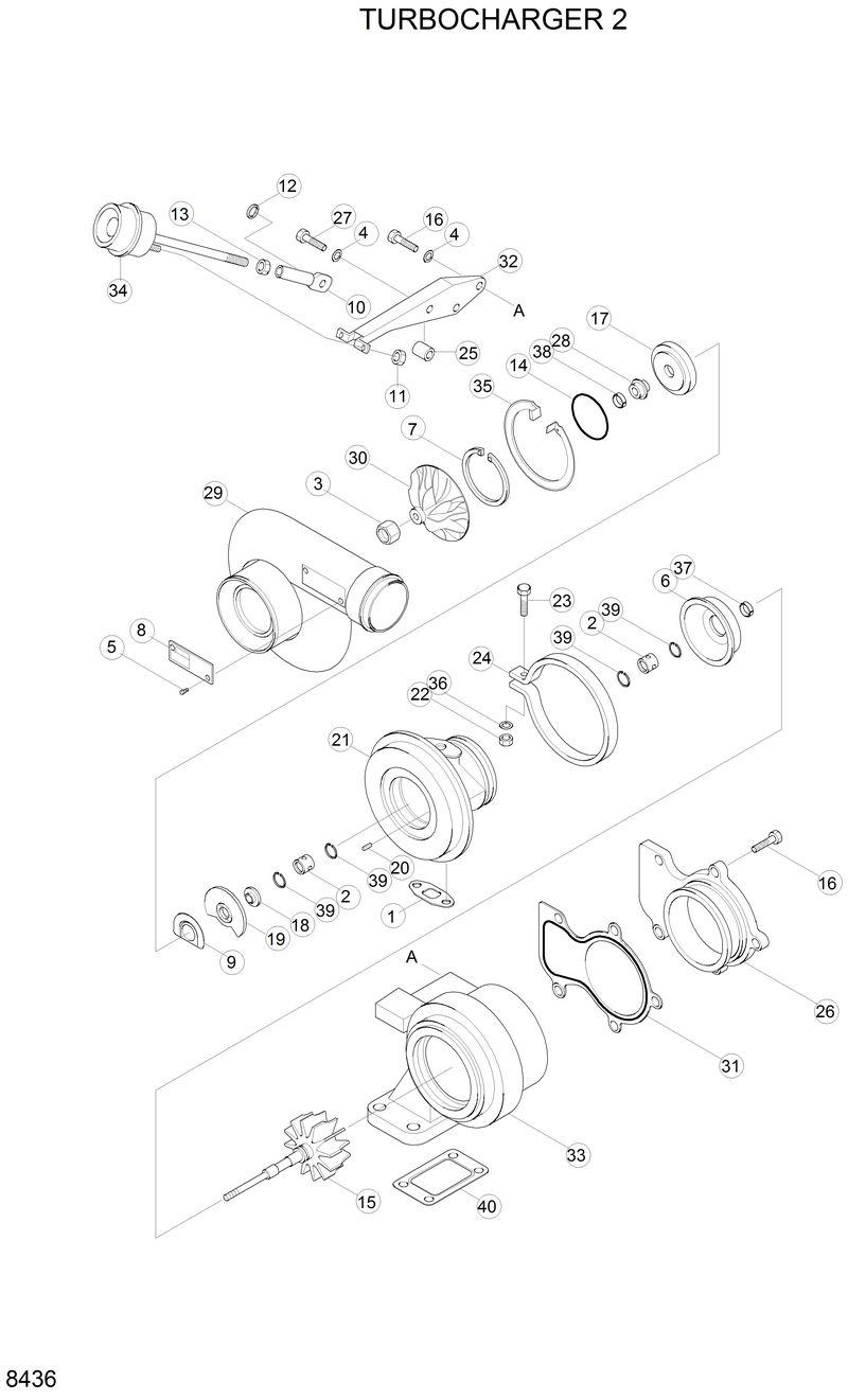 Схема запчастей Hyundai H80 - TURBOCHARGER 2 