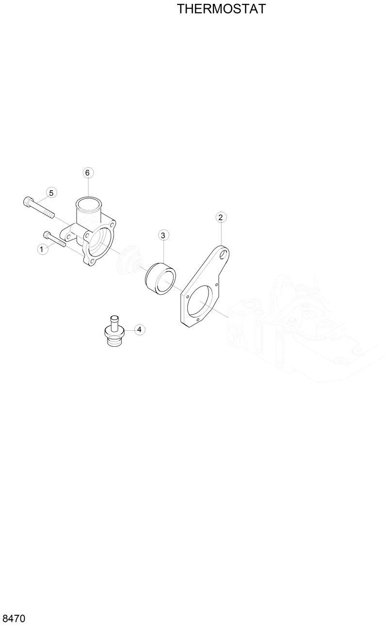 Схема запчастей Hyundai H80 - THERMOSTAT 