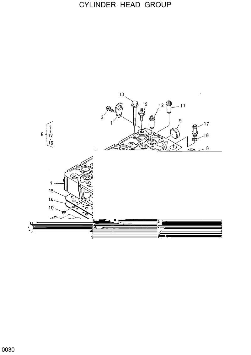 Схема запчастей Hyundai HSL600 - CYLINDER HEAD GROUP 