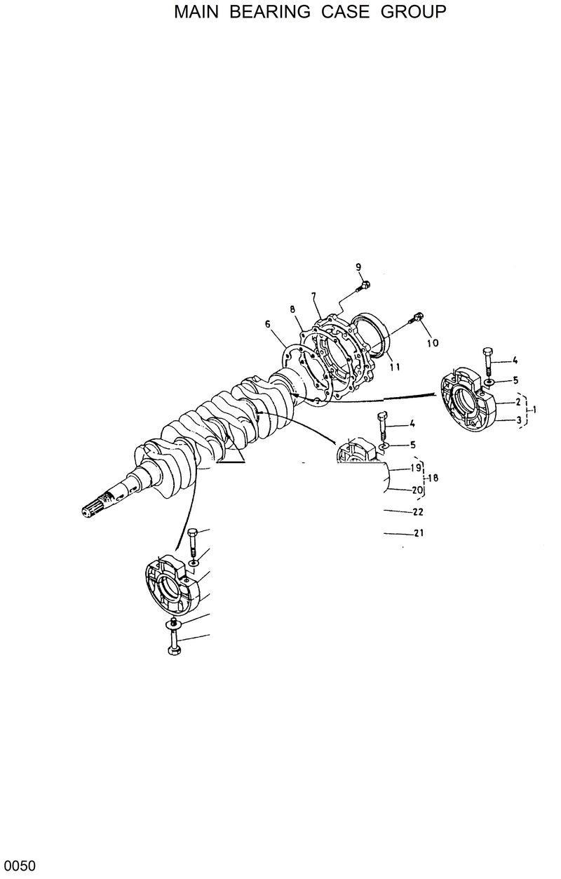 Схема запчастей Hyundai HSL600 - MAIN BEARING CASE GROUP 