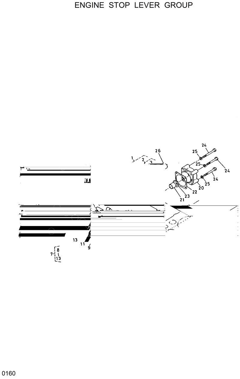 Схема запчастей Hyundai HSL600 - ENG. STOP LEVER GROUP 
