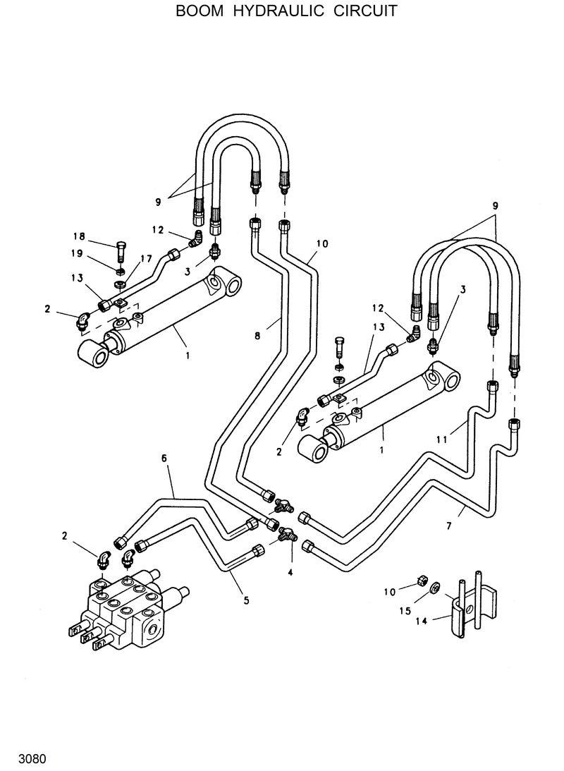 Схема запчастей Hyundai HSL600 - BOOM HYDRAULIC CIRCUIT 
