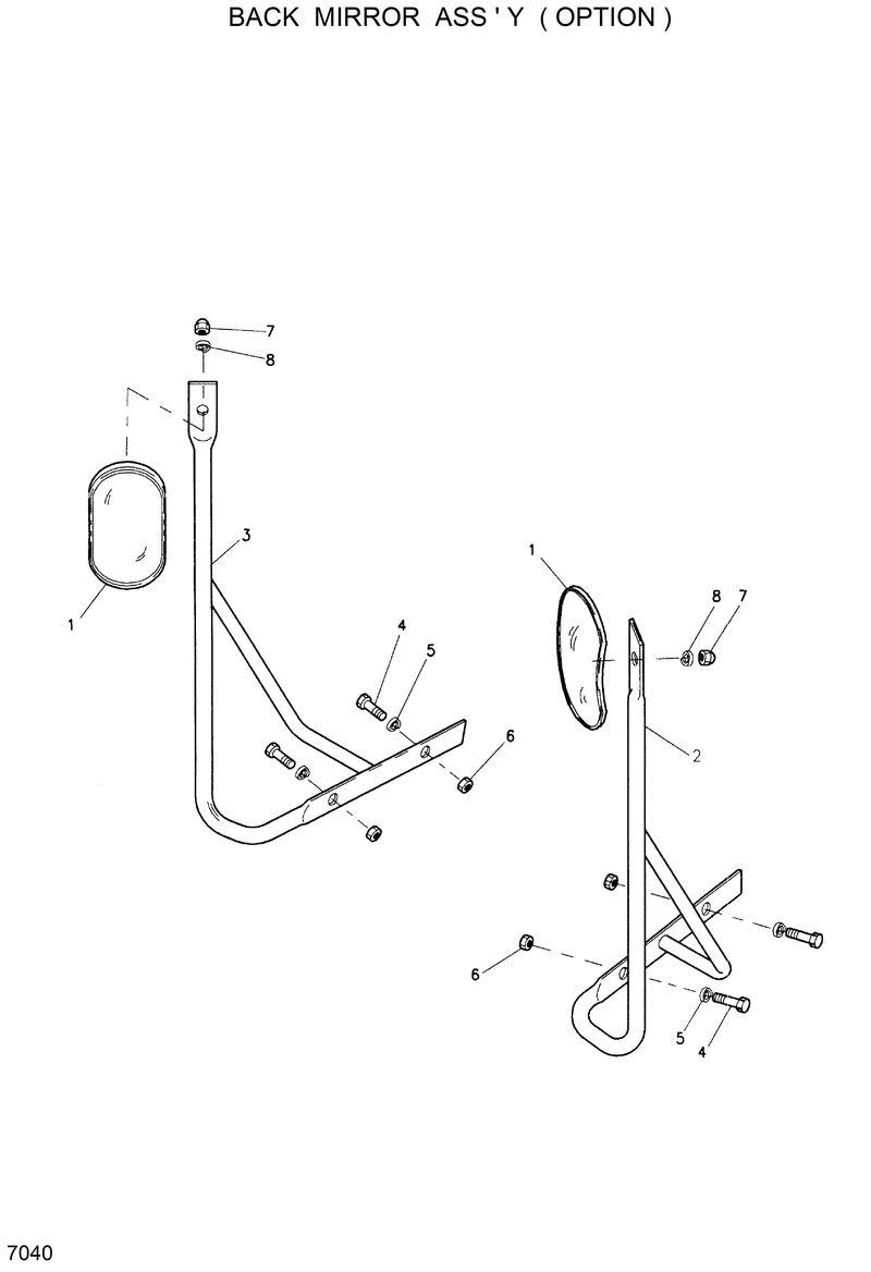 Схема запчастей Hyundai HSL600 - BACK MIRROR ASSY 